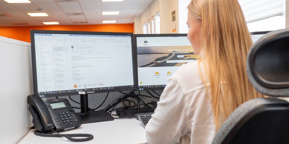 girl working on computer